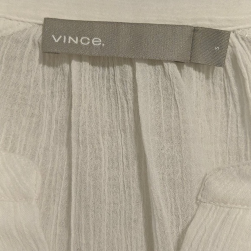 VINCE white loose fit boho top size Small - Picture 2 of 5